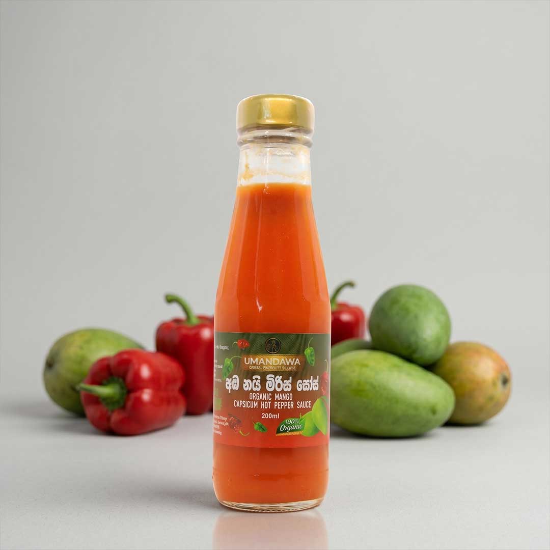 Organic mango capsicum hot pepper sauce - අඹ නයි මිරිස් සෝස්