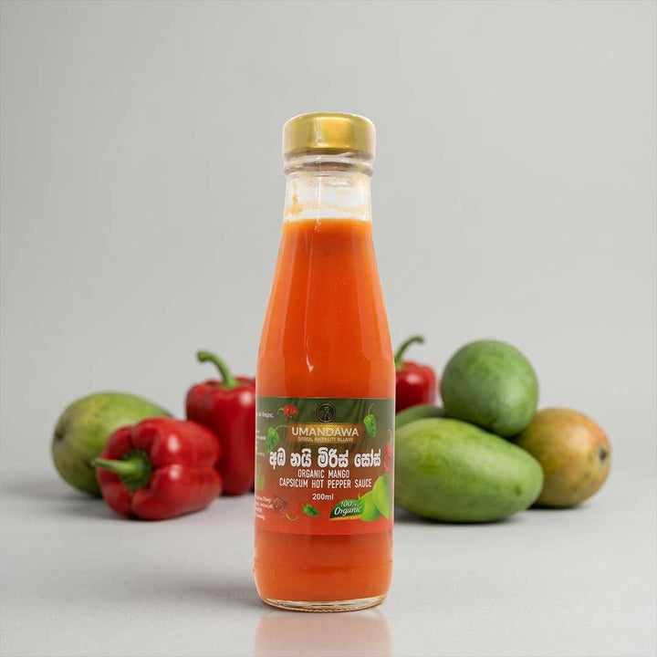 Organic mango capsicum hot pepper sauce - අඹ නයි මිරිස් සෝස්